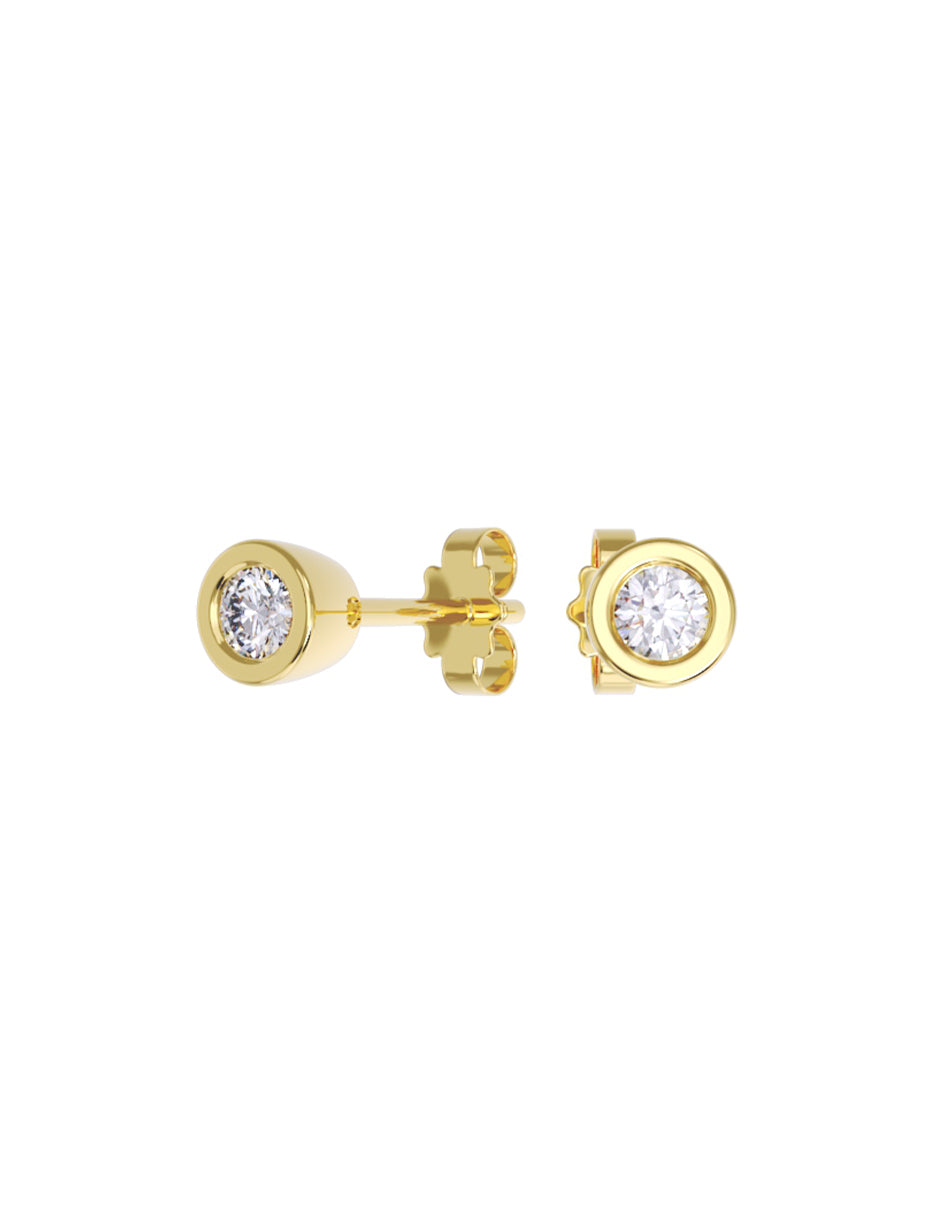 Aretes de Oro 14k con acabado pulido con Zirconia (Z5132-5-E)