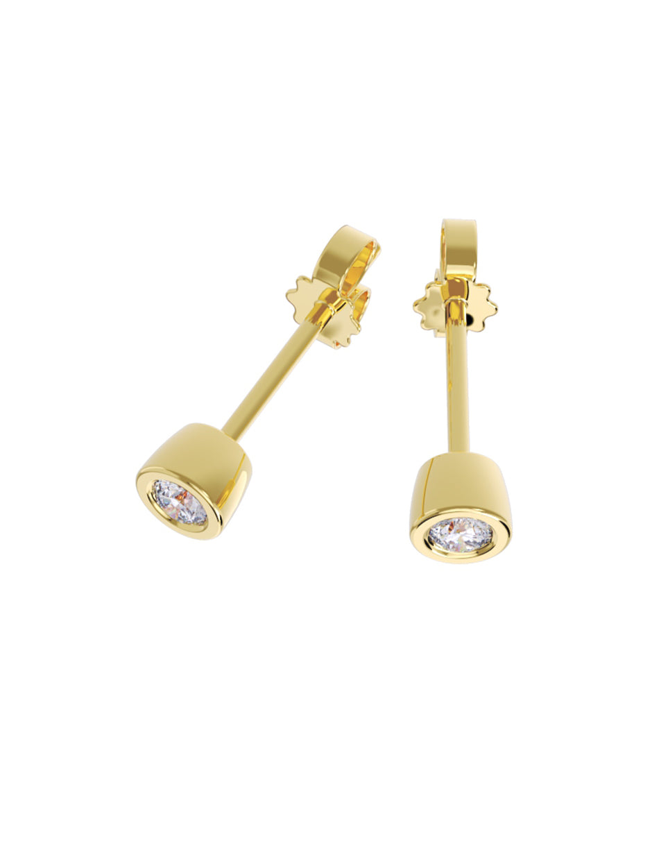 Aretes de Oro 14k con acabado pulido con Zirconia (Z5132-5-E)-1