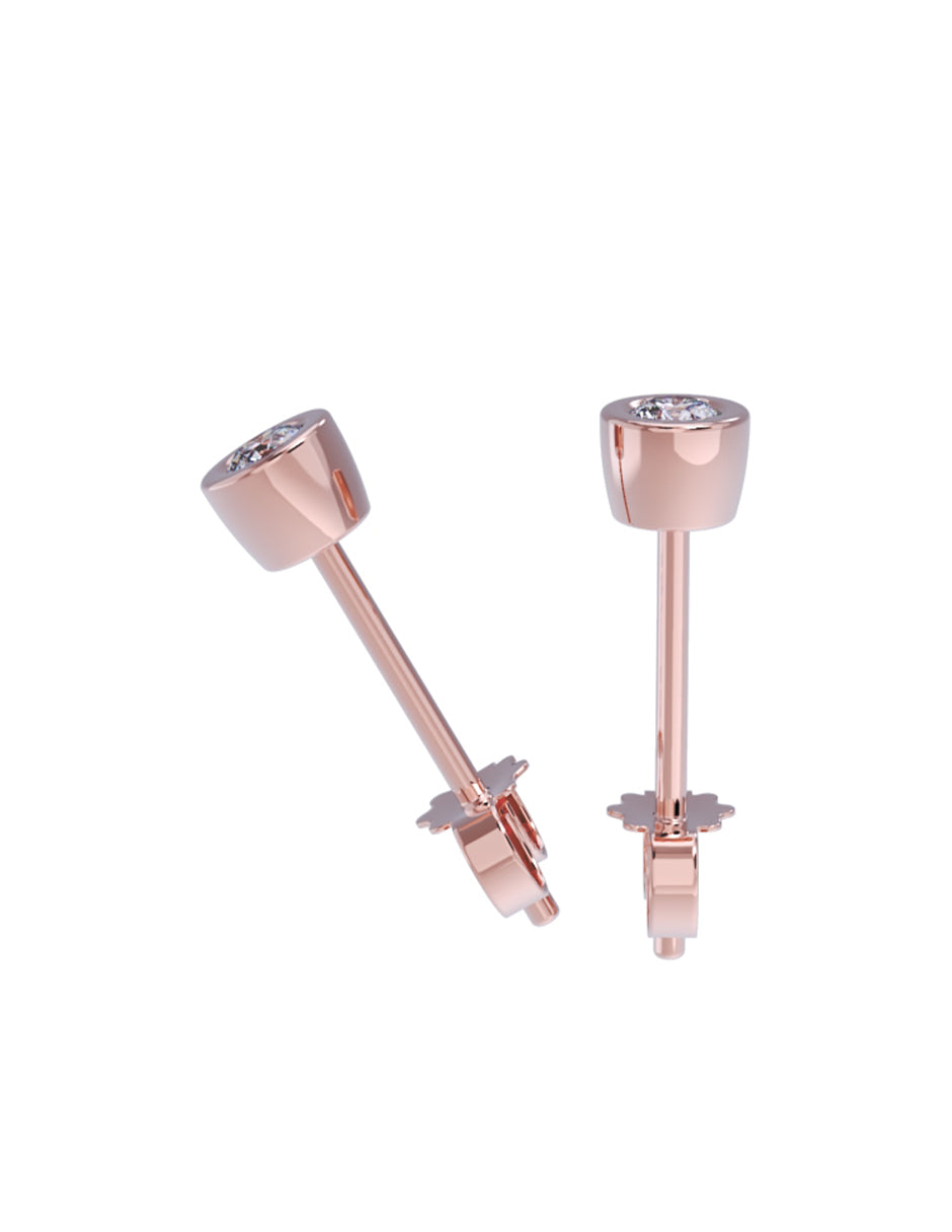 Aretes de Oro 14k con acabado pulido con Zirconia (Z5132-5-E)-3