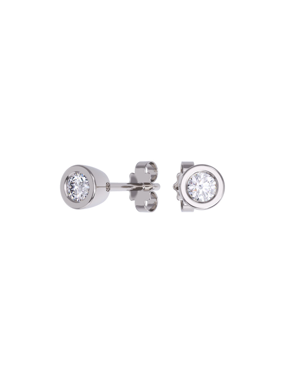 Aretes de Oro 14k con acabado pulido con Zirconia (Z5132-5-E)-5