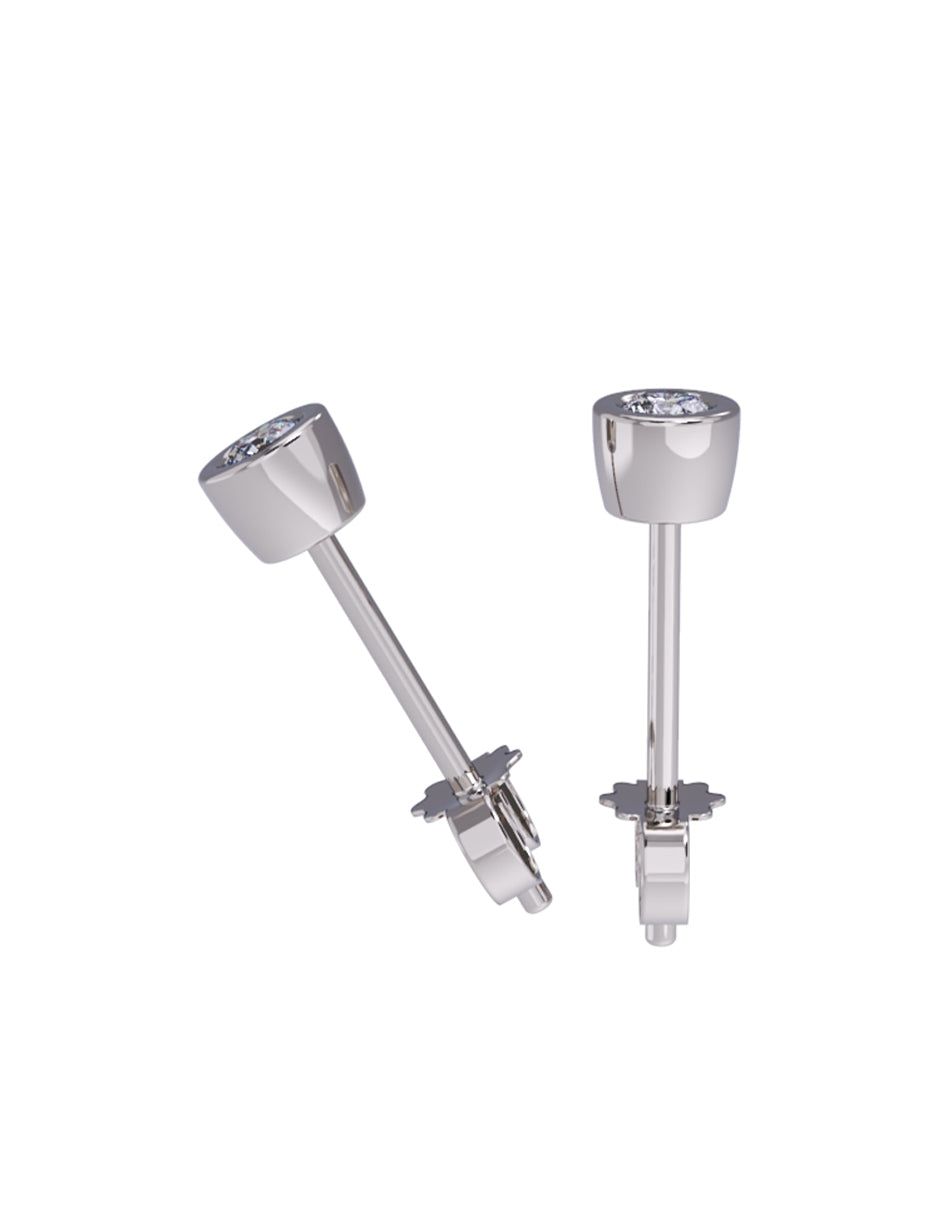 Aretes de Oro 14k con acabado pulido con Zirconia (Z5132-5-E)-6