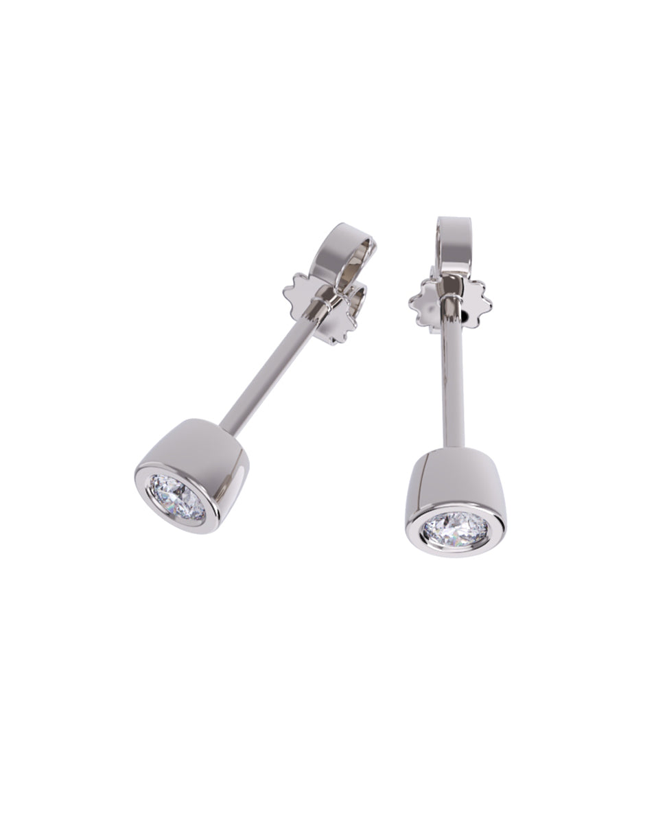 Aretes de Oro 14k con acabado pulido con Zirconia (Z5132-5-E)-7