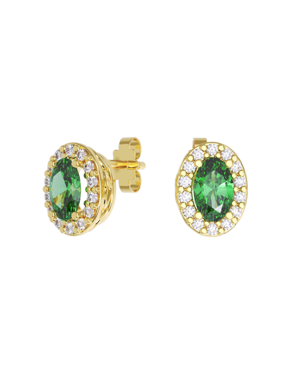 Aretes de Oro 14k con acabado pulido con Zirconia (Z5238-E)