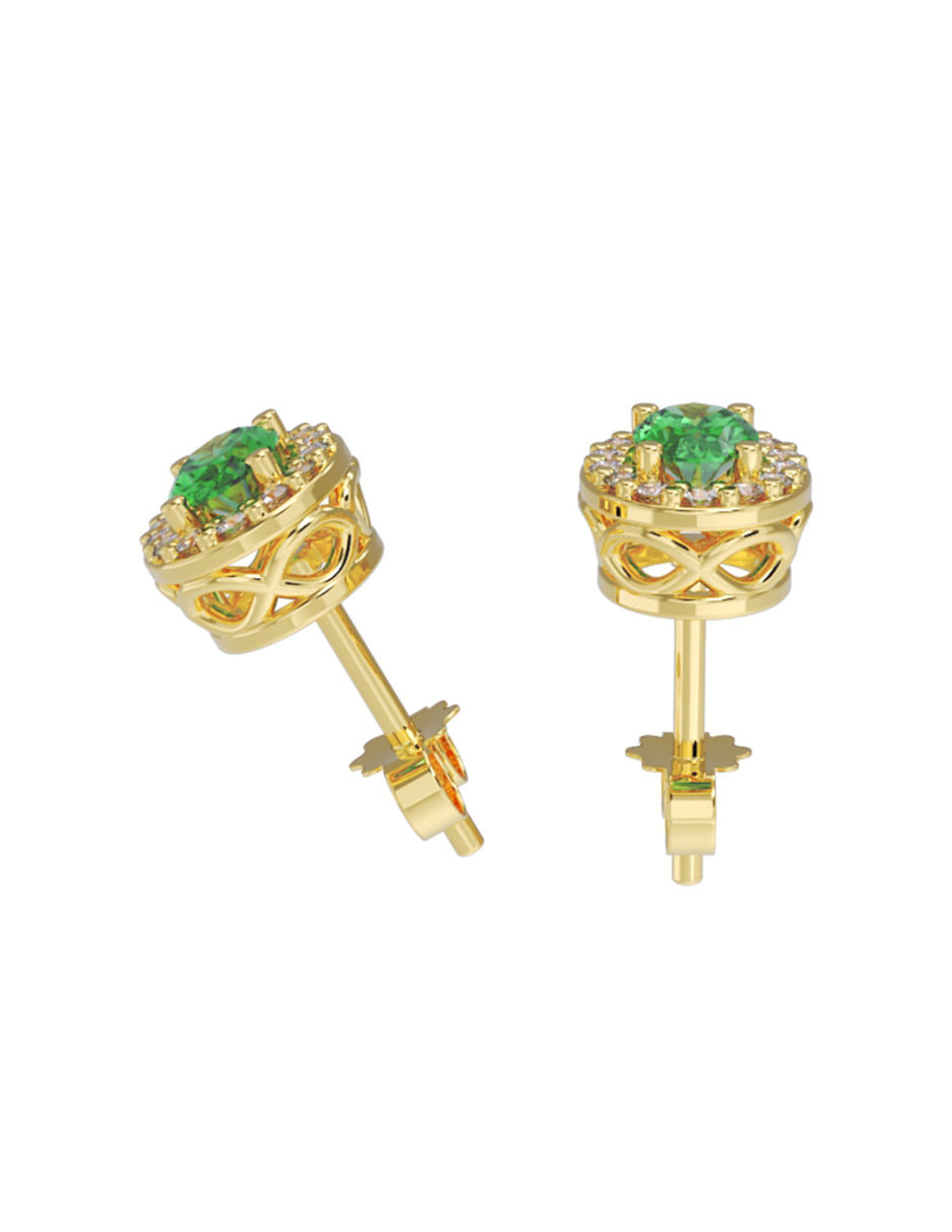 Aretes de Oro 14k con acabado pulido con Zirconia (Z5238-E)-1