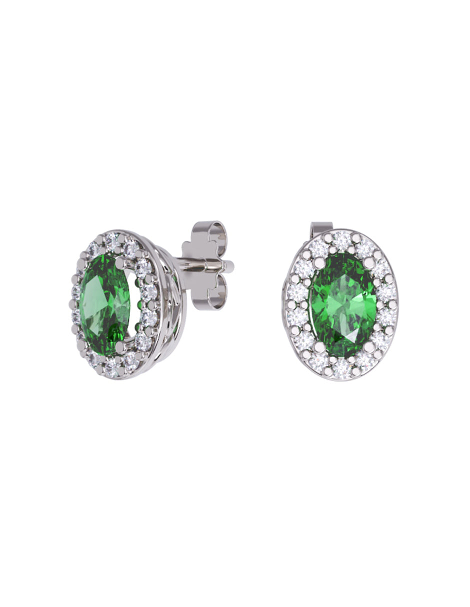 Aretes de Oro 14k con acabado pulido con Zirconia (Z5238-E)-3