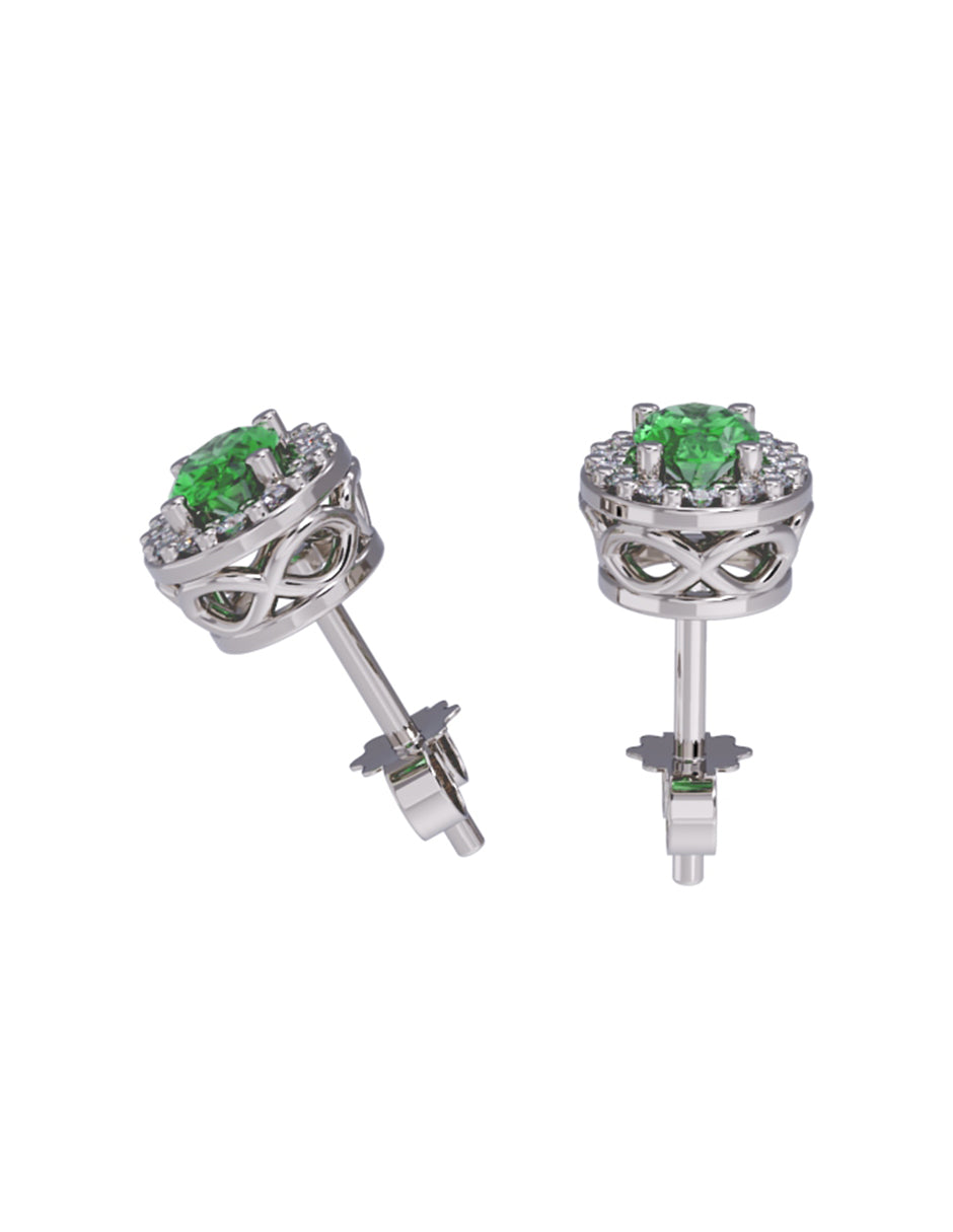 Aretes de Oro 14k con acabado pulido con Zirconia (Z5238-E)-4