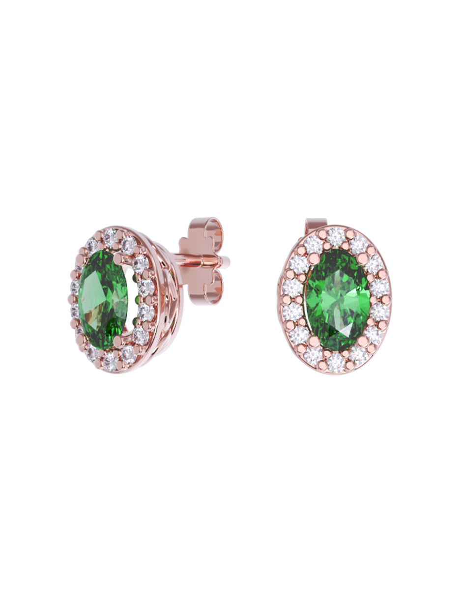 Aretes de Oro 14k con acabado pulido con Zirconia (Z5238-E)-6