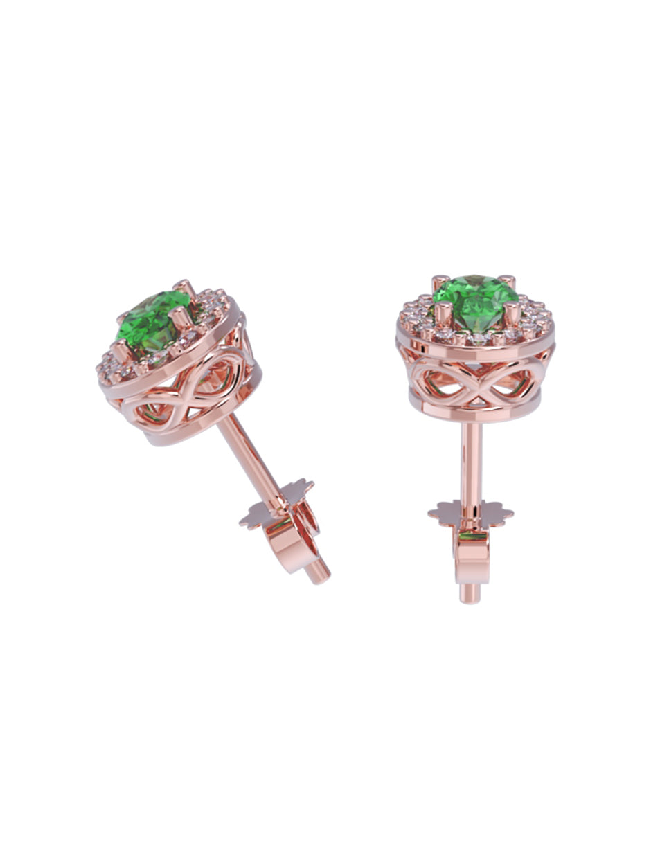 Aretes de Oro 14k con acabado pulido con Zirconia (Z5238-E)-7