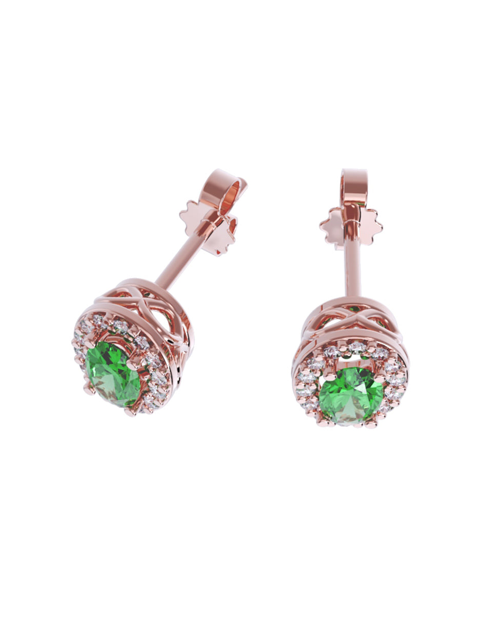 Aretes de Oro 14k con acabado pulido con Zirconia (Z5238-E)-8