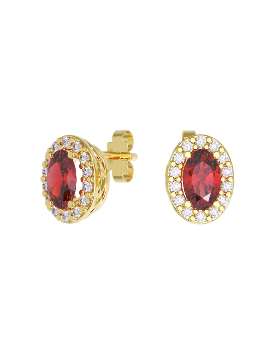 Aretes de Oro 14k con acabado pulido con Zirconia (Z5239-E)