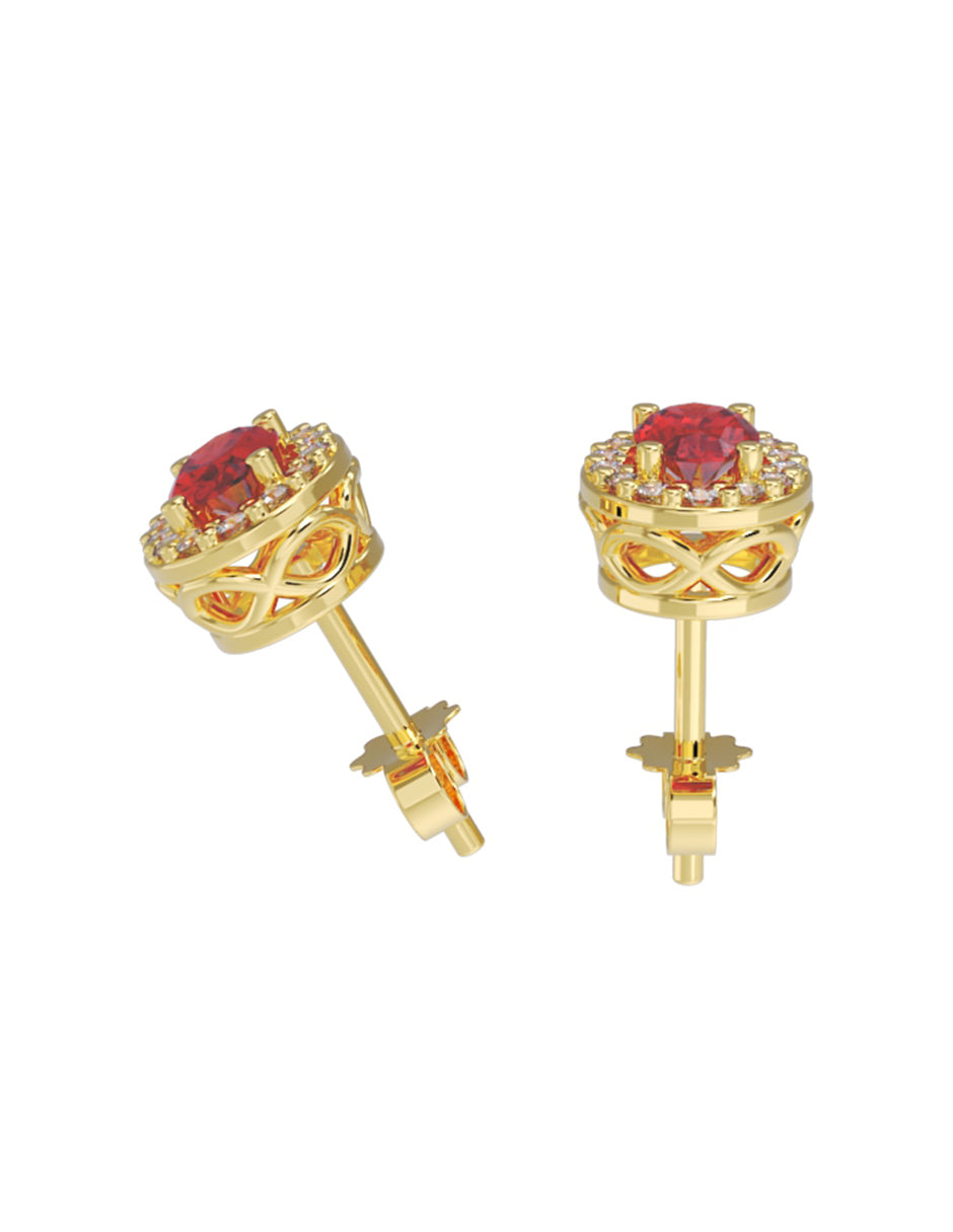 Aretes de Oro 14k con acabado pulido con Zirconia (Z5239-E)-1