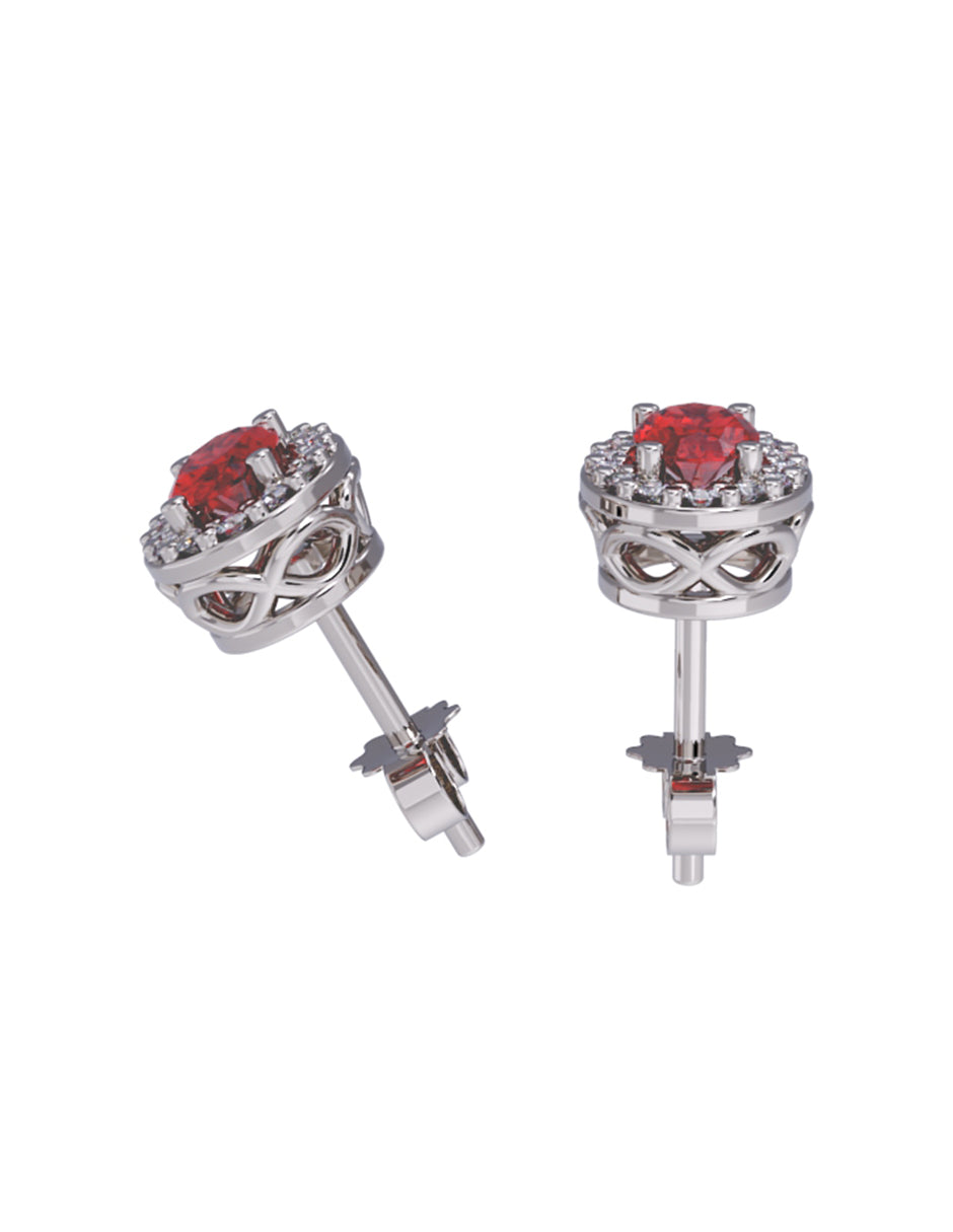 Aretes de Oro 14k con acabado pulido con Zirconia (Z5239-E)-4
