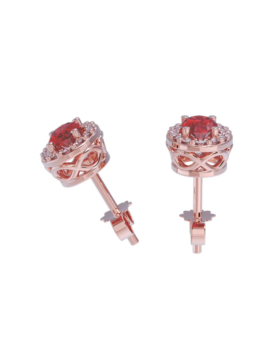 Aretes de Oro 14k con acabado pulido con Zirconia (Z5239-E)-6