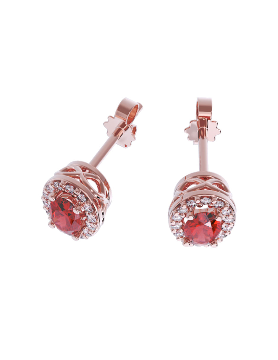 Aretes de Oro 14k con acabado pulido con Zirconia (Z5239-E)-8