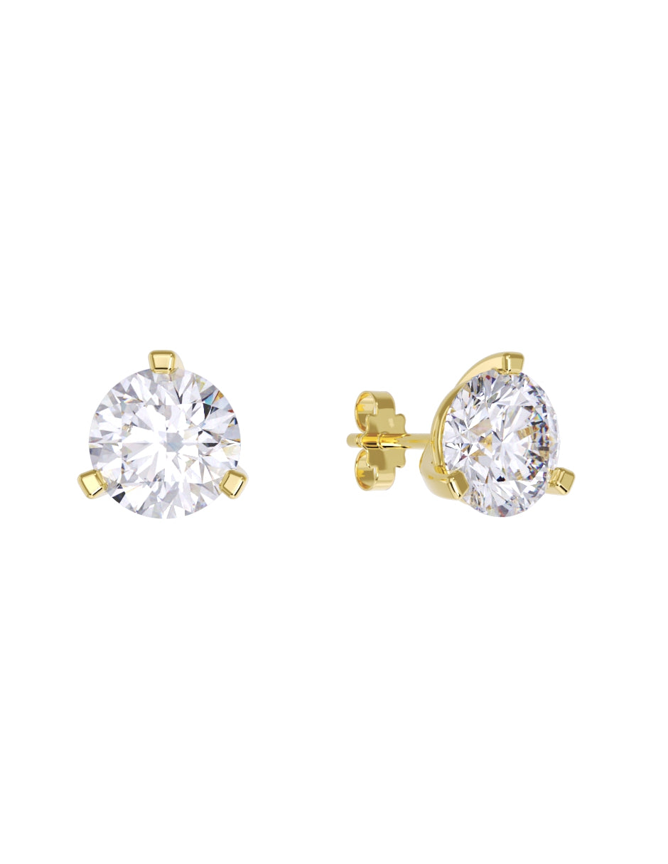 Aretes de Oro 14k con acabado pulido con Zirconia (Z8924-100-E)