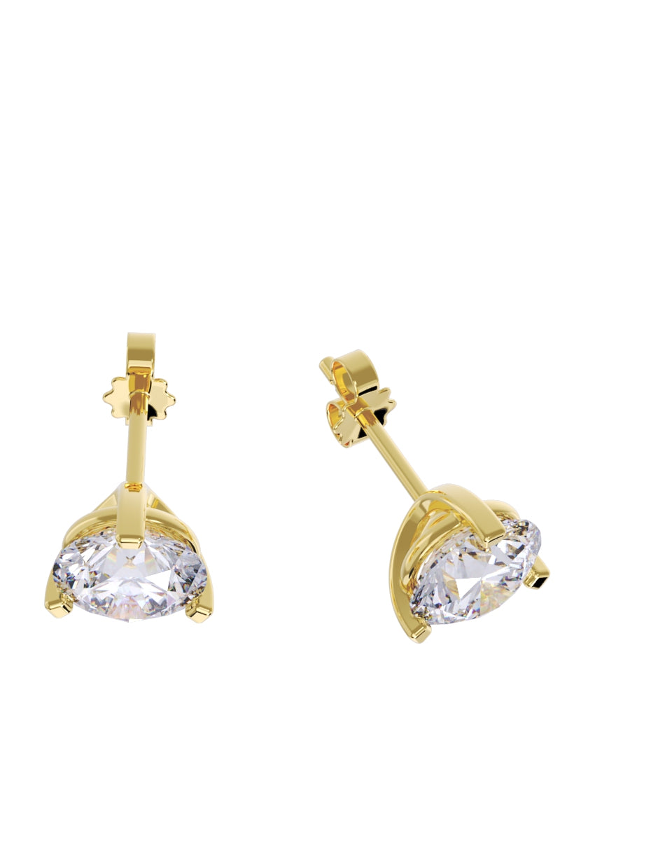 Aretes de Oro 14k con acabado pulido con Zirconia (Z8924-100-E)-1