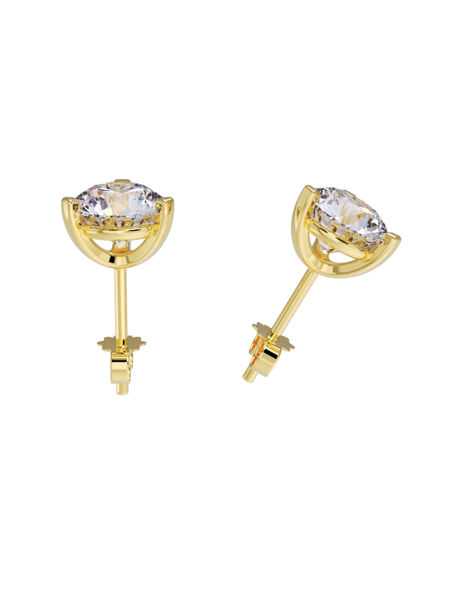 Aretes de Oro 14k con acabado pulido con Zirconia (Z8924-100-E)-2