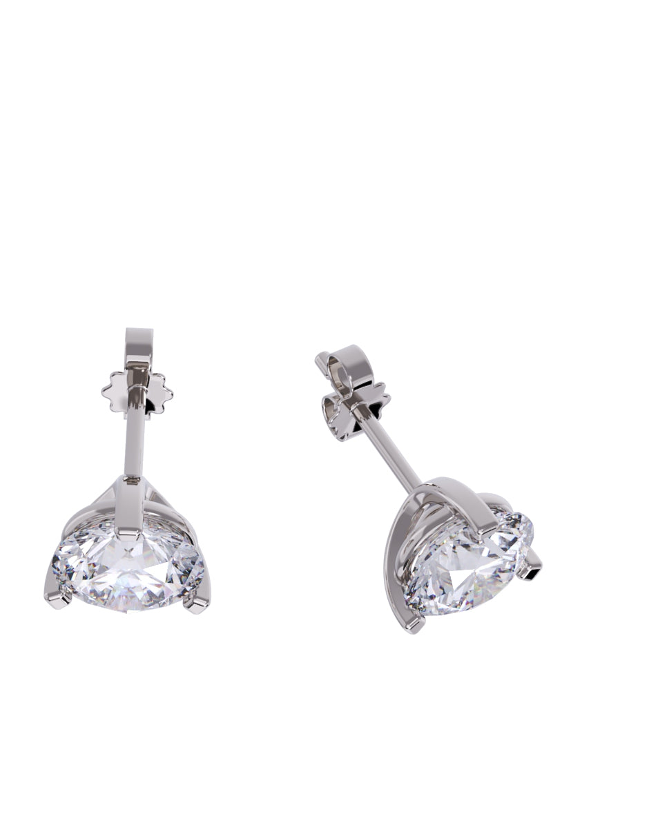 Aretes de Oro 14k con acabado pulido con Zirconia (Z8924-100-E)-4