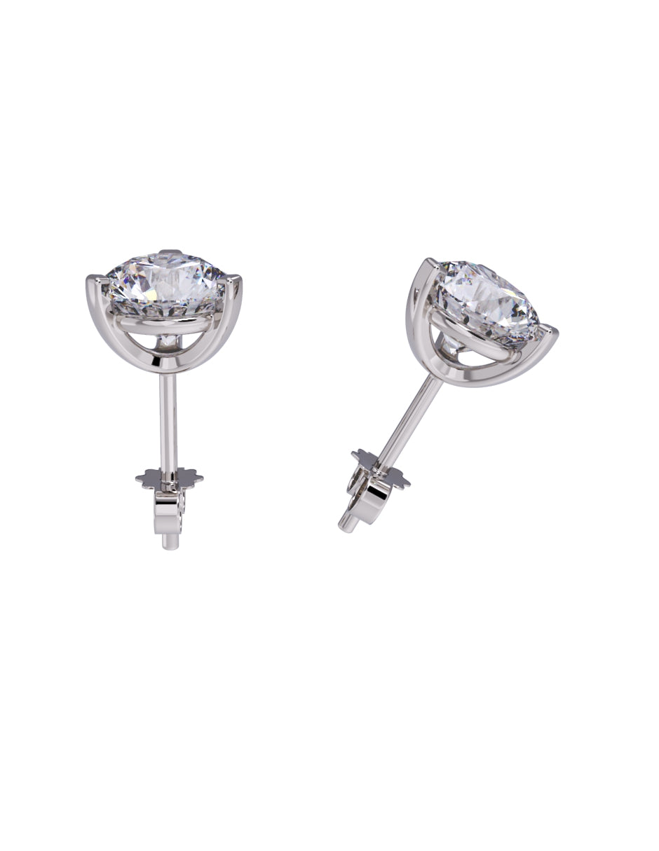 Aretes de Oro 14k con acabado pulido con Zirconia (Z8924-100-E)-5