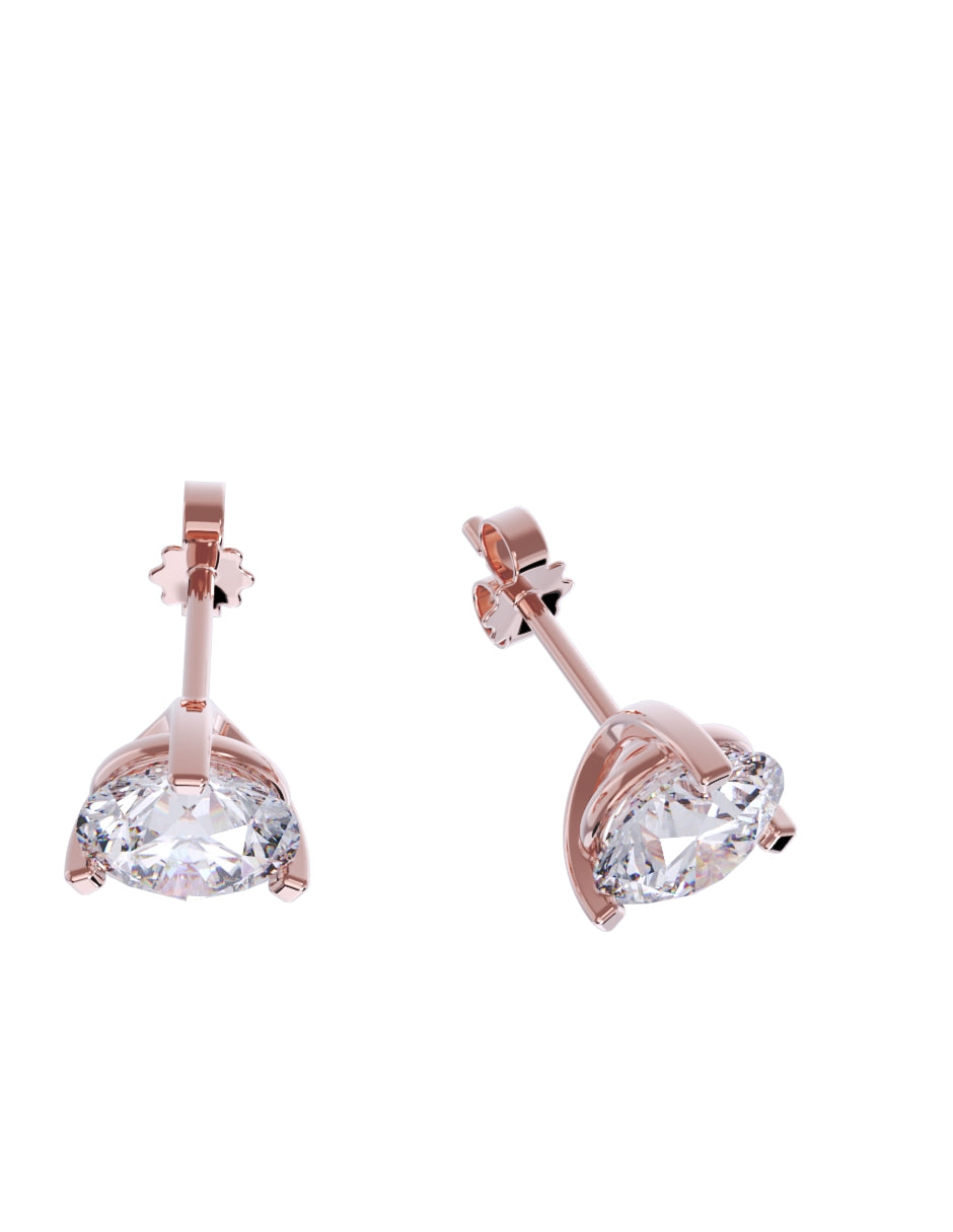 Aretes de Oro 14k con acabado pulido con Zirconia (Z8924-100-E)-7