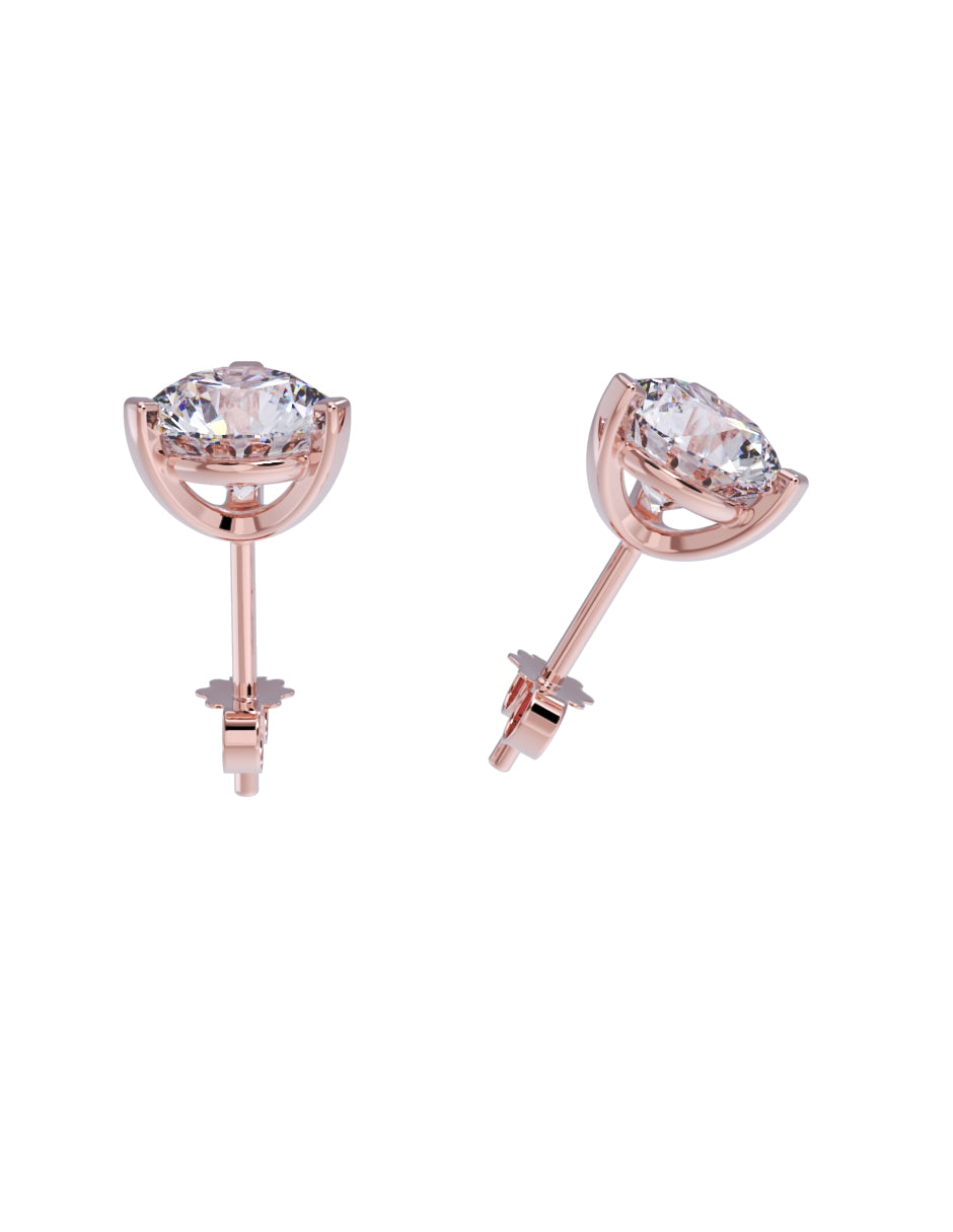 Aretes de Oro 14k con acabado pulido con Zirconia (Z8924-100-E)-8