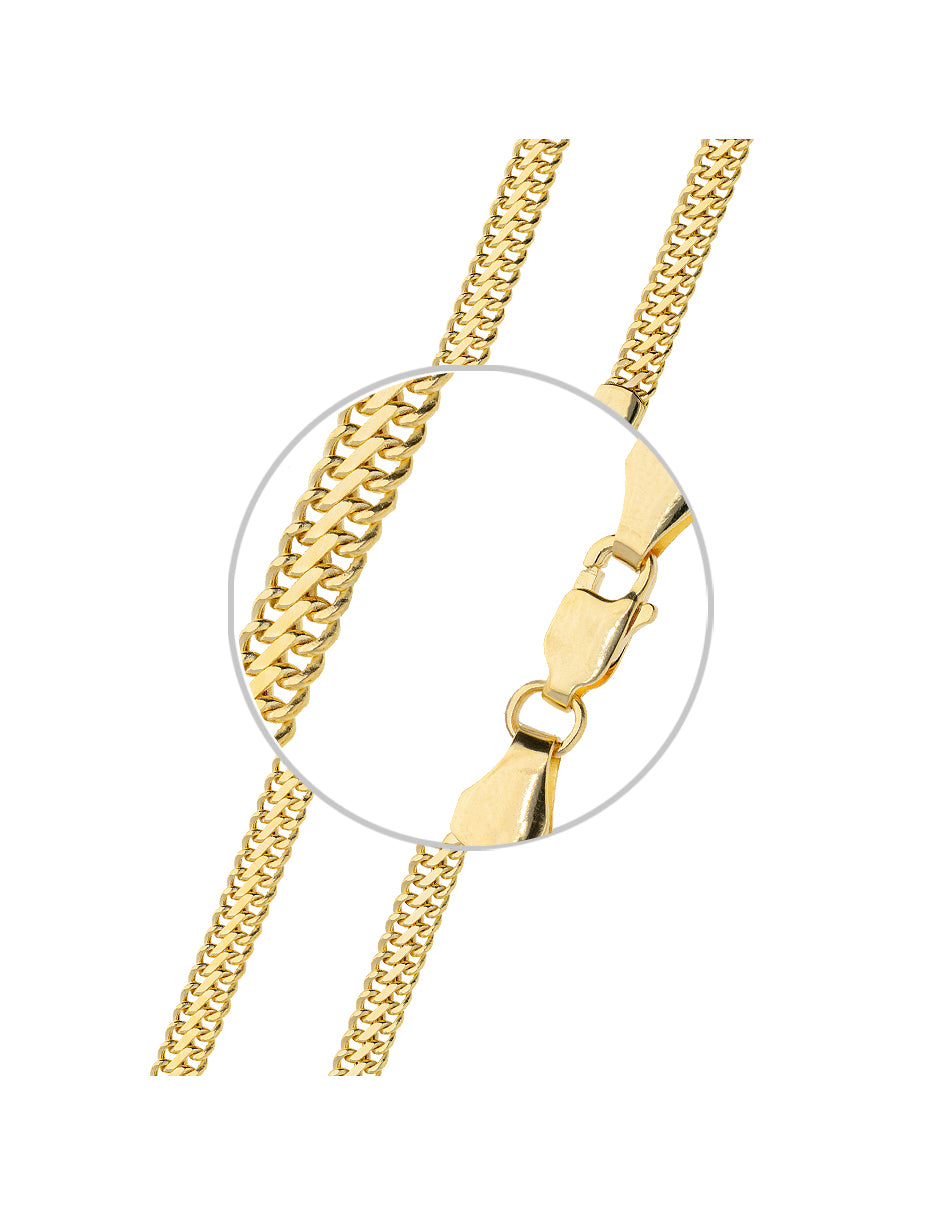 Cadena de Oro Amarillo 14K Estilo Franco con Eslabones Dobles x 5.5 mm
