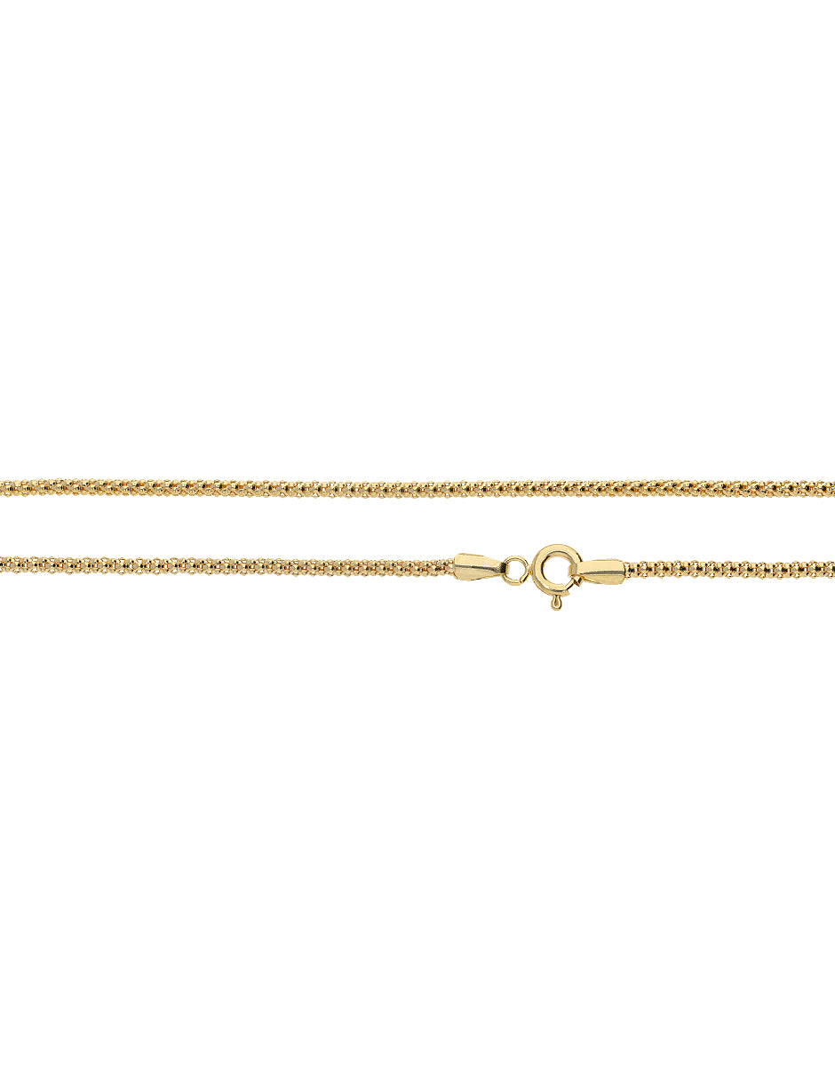 Cadena de Oro Amarillo 14K Estilo Popcorn 1.6 mm
