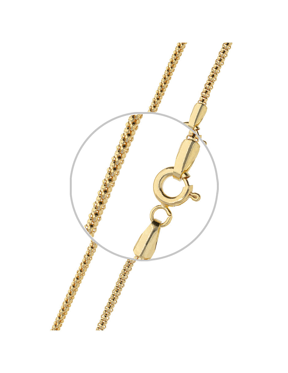 Cadena de Oro Amarillo 14K Estilo Popcorn 1.6 mm