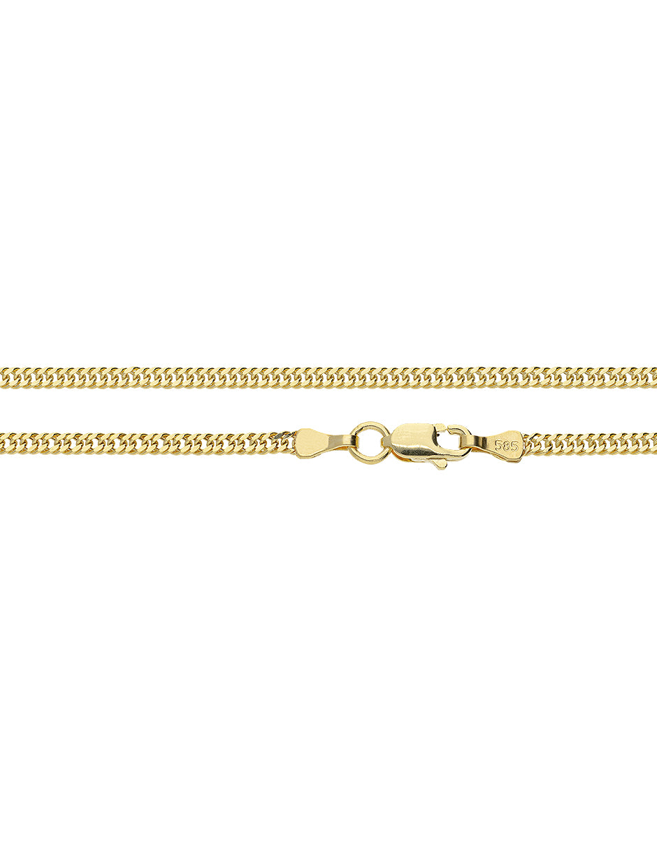 Cadena de Oro Amarillo 14K Tipo Barbada 2 mm 