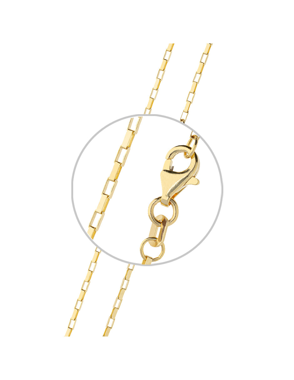 Cadena de Oro Amarillo 14K Tipo Forzada Cuadrada 1.7 mm