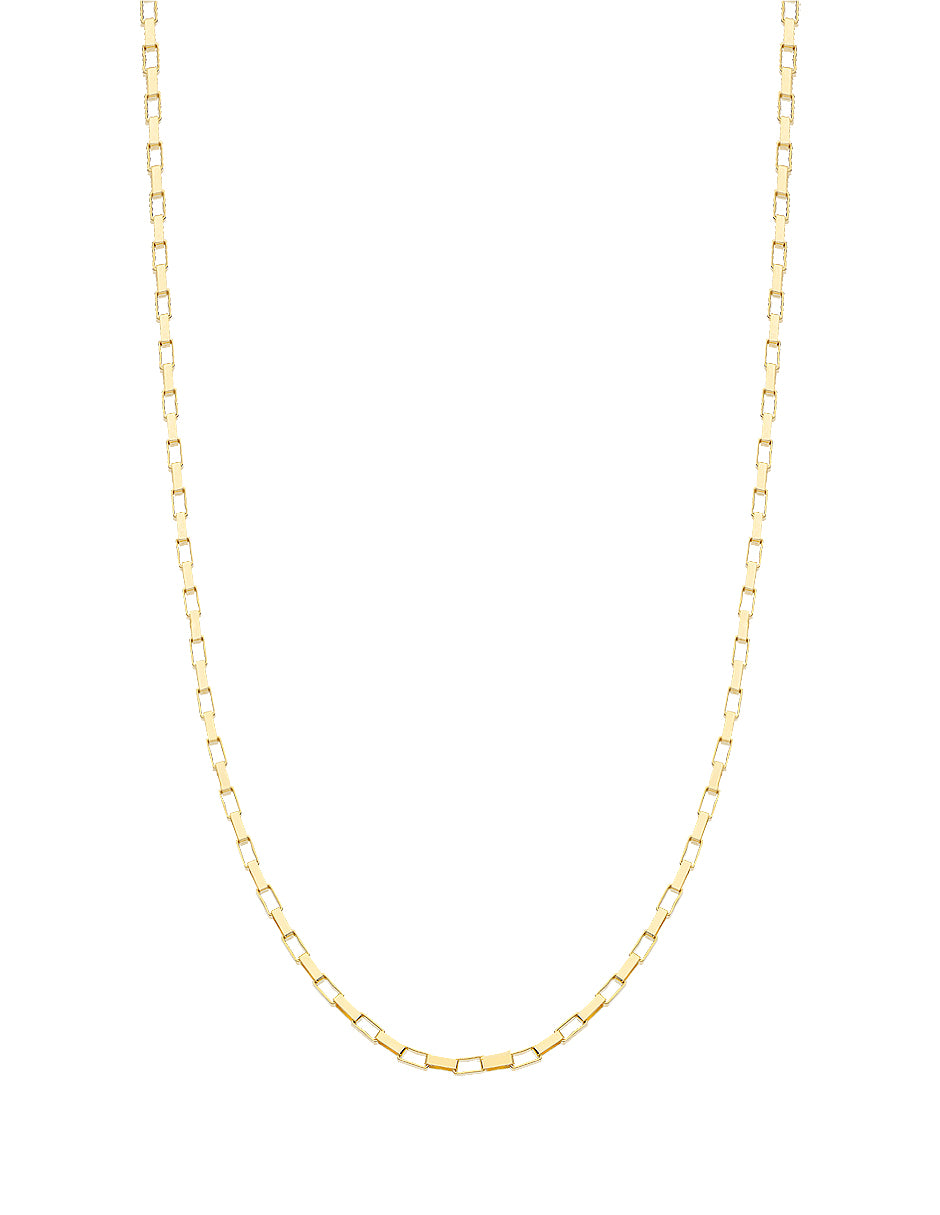 Cadena de Oro Amarillo 14K Tipo Forzada Cuadrada 1.7 mm