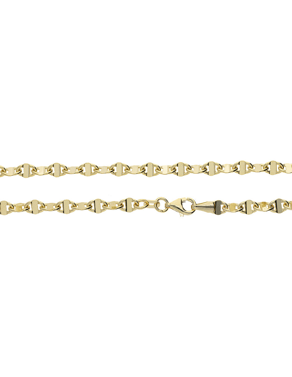 Pulsera de Oro Amarillo 14K Eslabones Valentino 3.25 mm 