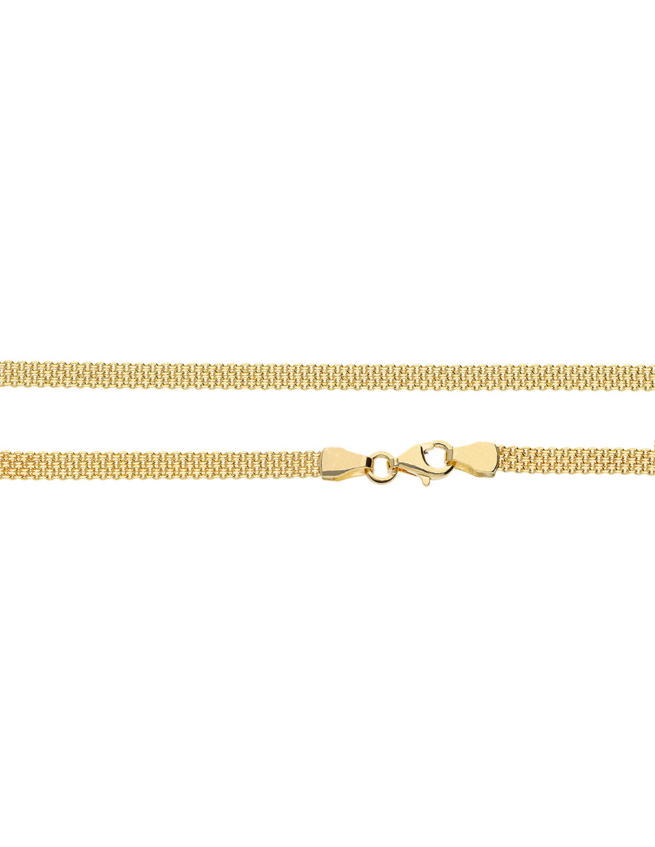 Pulsera de Oro Amarillo 14K Estilo Bismarck 3.3 mm