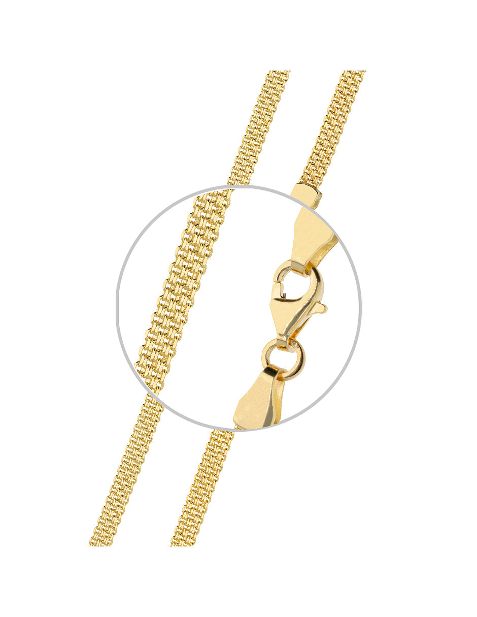 Pulsera de Oro Amarillo 14K Estilo Bismarck 3.3 mm