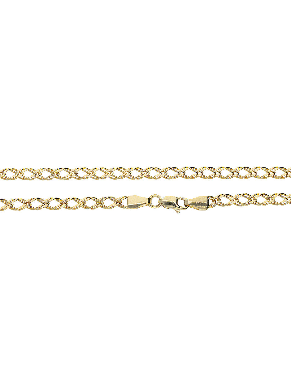 Pulsera de Oro Amarillo 14K Tipo Rombo Doble 2.9 mm