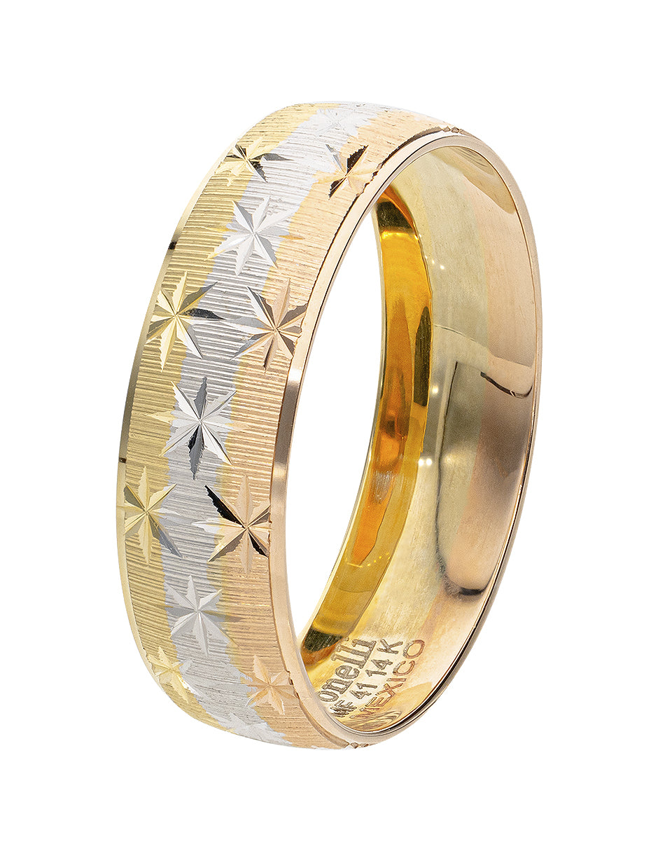 Argolla de matrimonio de Oro Florentino 14K 6mm