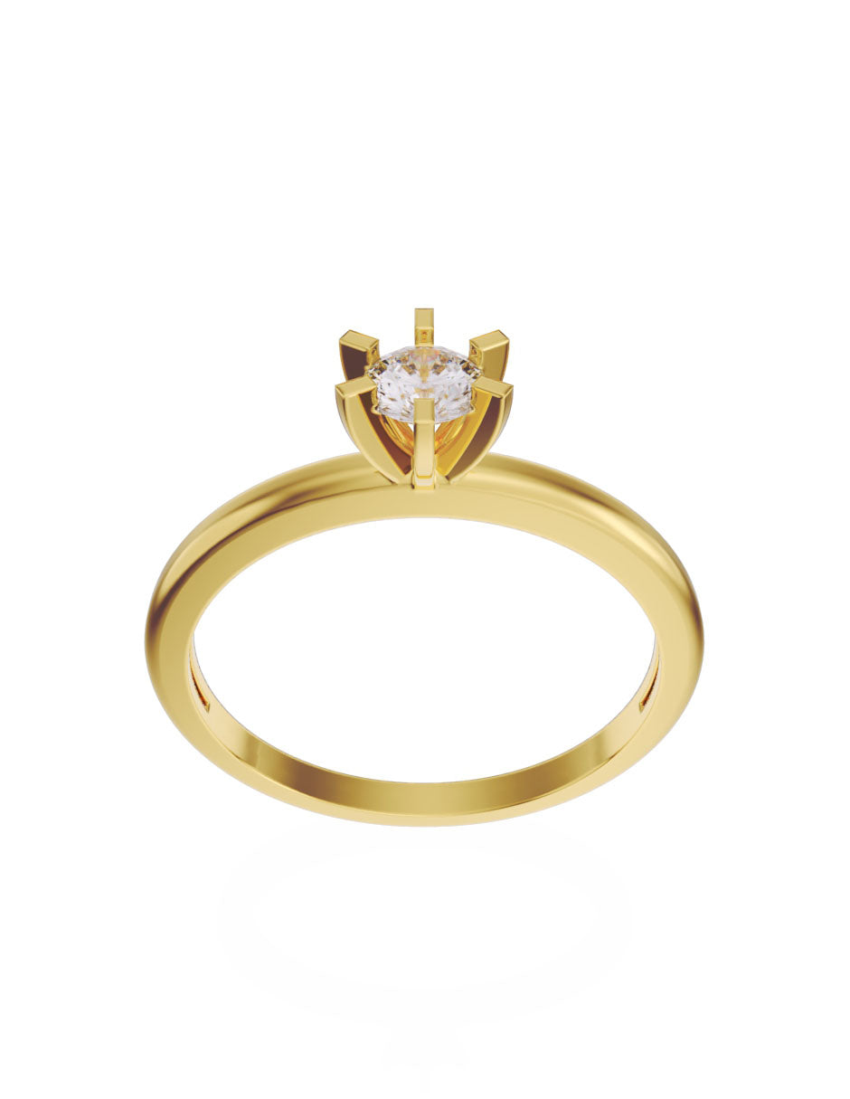 Anillo de compromiso de oro de 14k con Zirconia