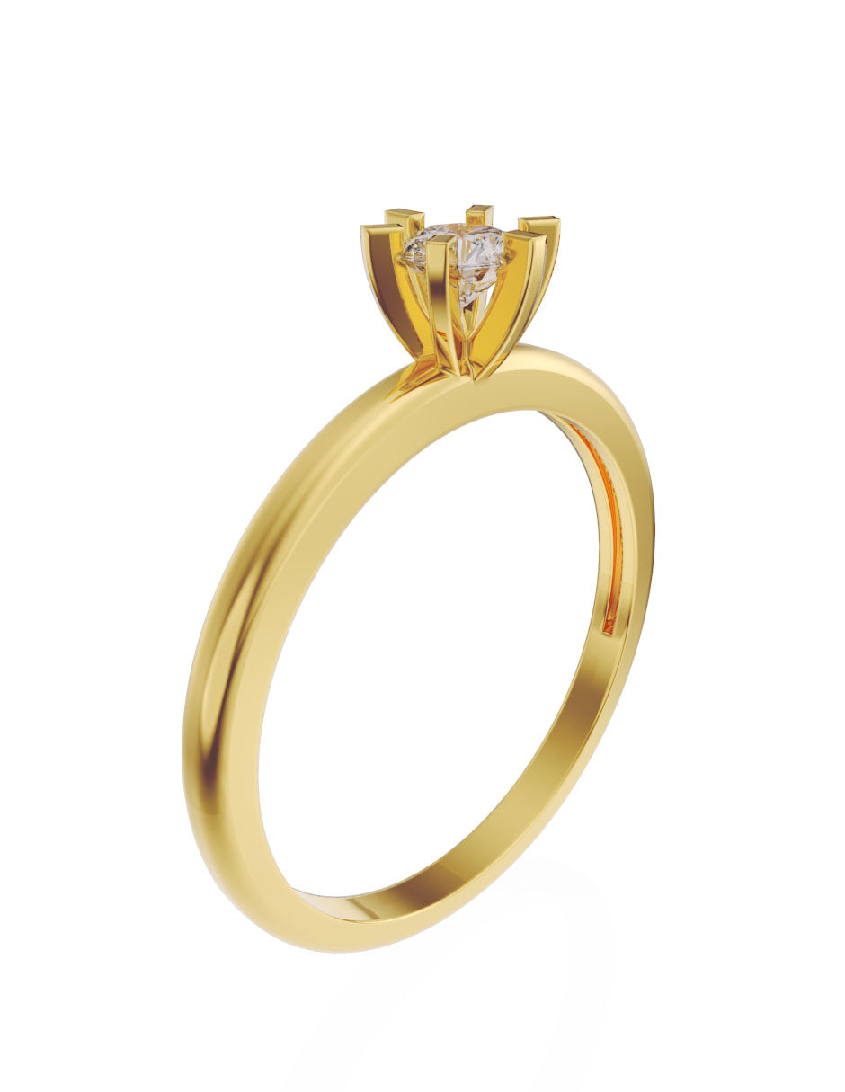 Anillo de compromiso de oro de 14k con Zirconia