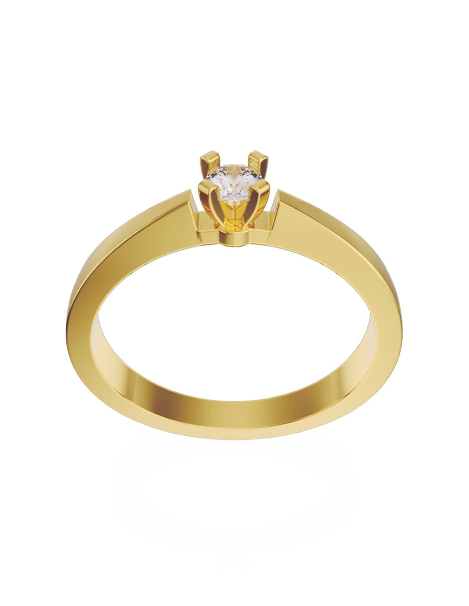 Anillo de compromiso de Oro de 14k con Zirconia