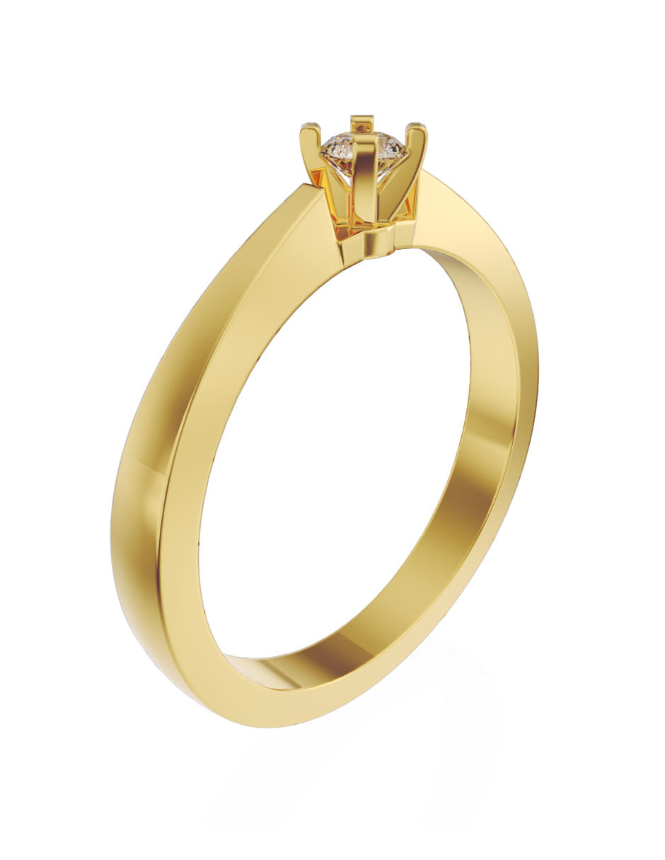 Anillo de compromiso de Oro de 14k con Zirconia