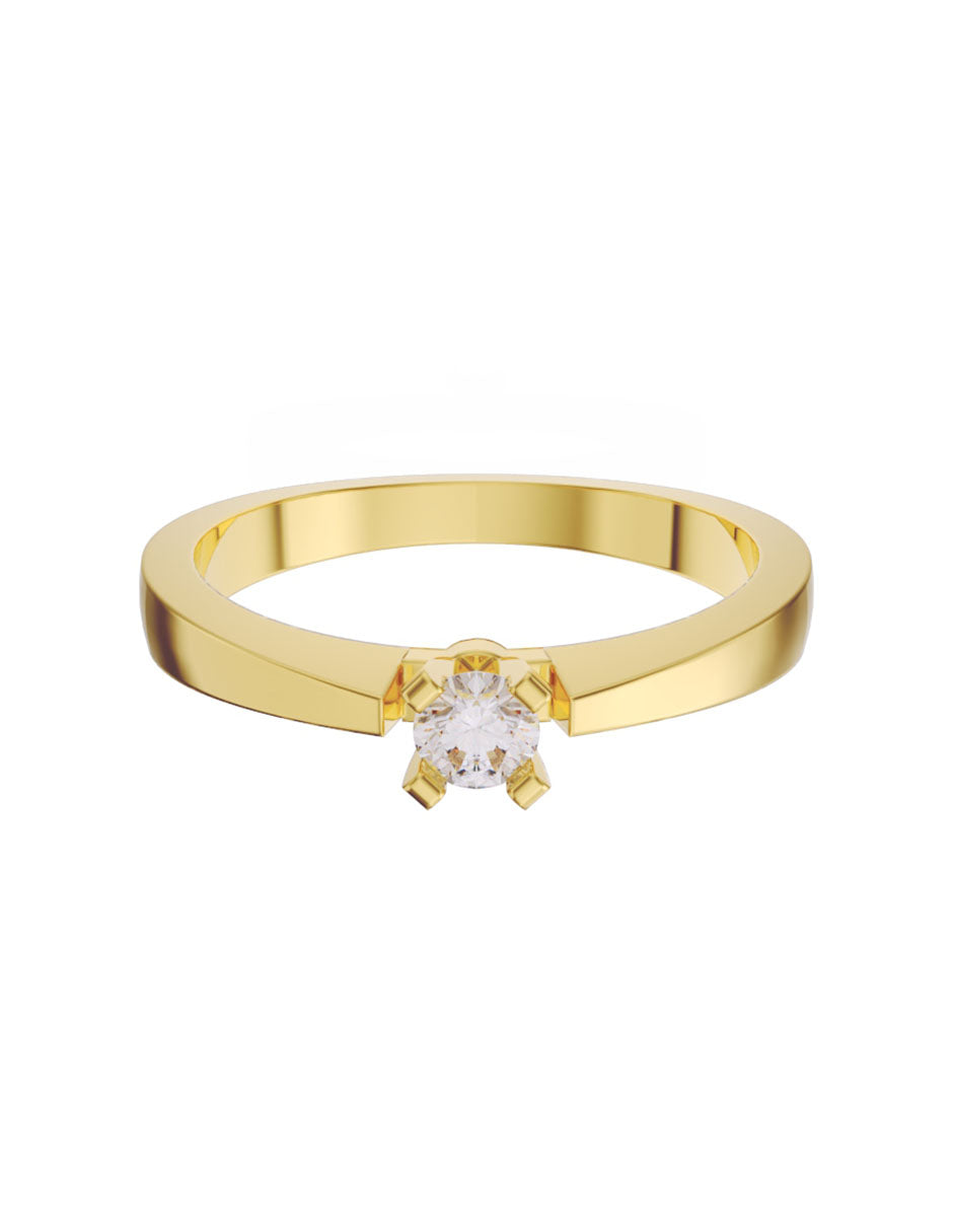 Anillo de compromiso de Oro de 14k con Zirconia