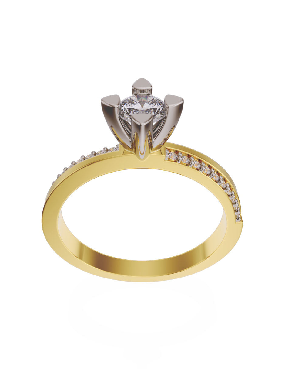 Anillo de compromiso de Oro de 14k con Diamantes 0.3 Ct