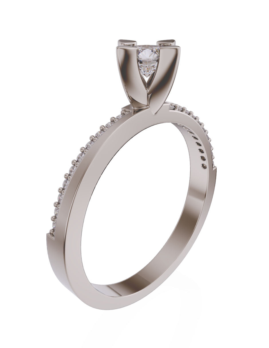 Anillo de compromiso de Oro de 14k con Diamantes 0.3 Ct