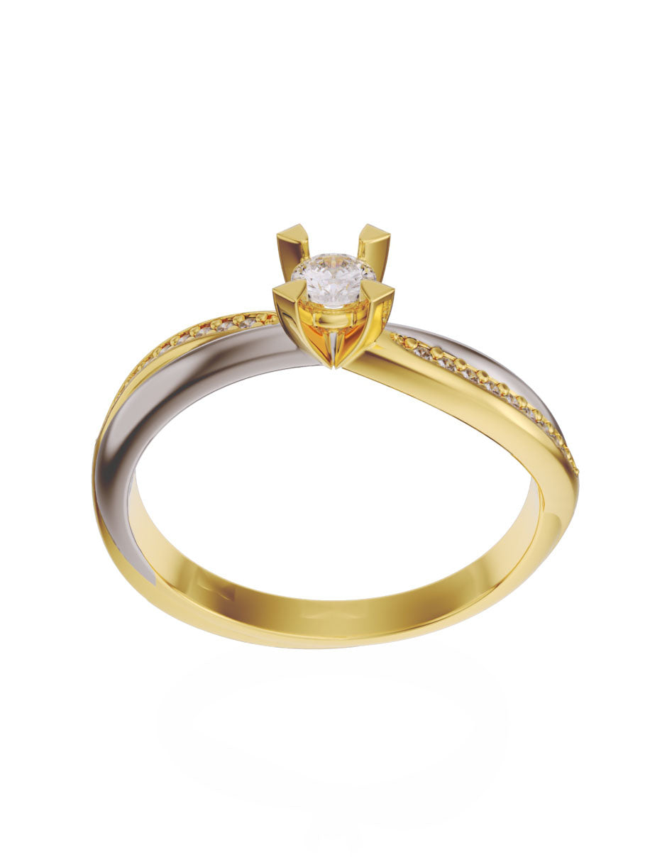 Anillo de compromiso de Oro de 14k con Diamantes 0.3 Ct