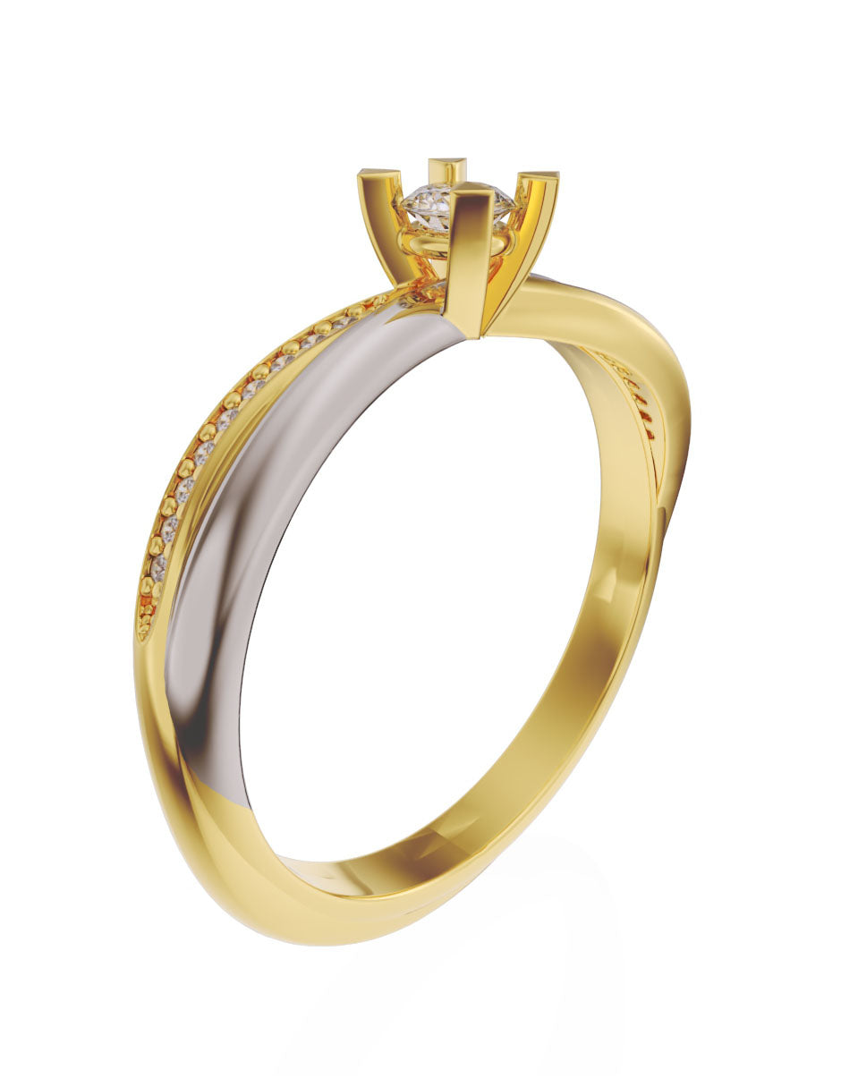 Anillo de compromiso de Oro de 14k con Diamantes 0.3 Ct