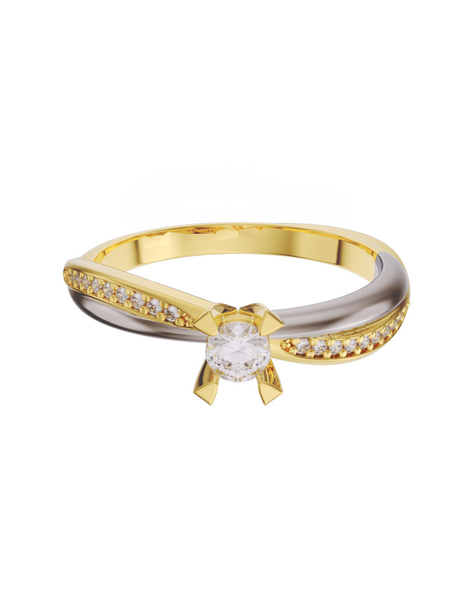 Anillo de compromiso de Oro de 14k con Diamantes 0.3 Ct