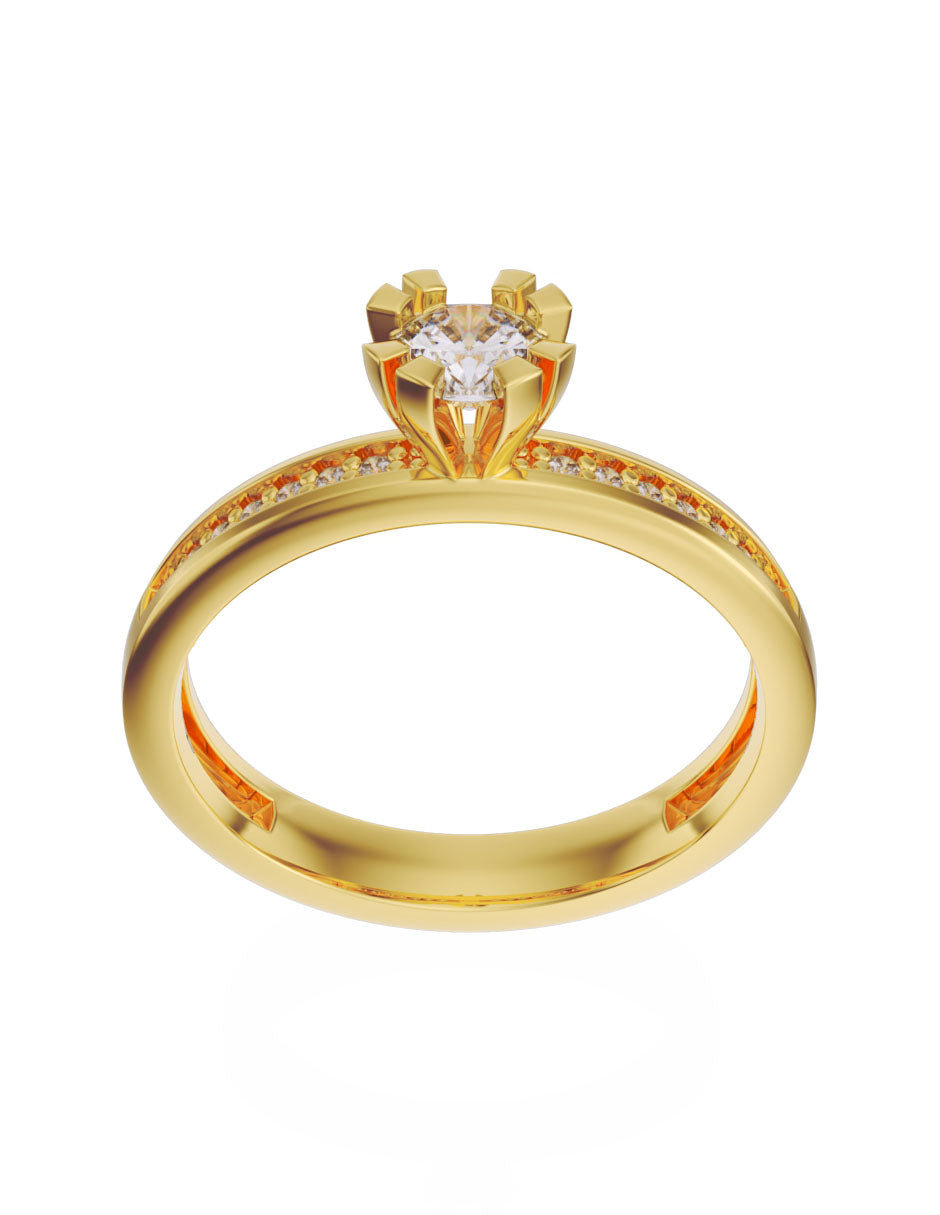 Anillo de compromiso de Oro de 14k con Diamante de 0.2 Ct