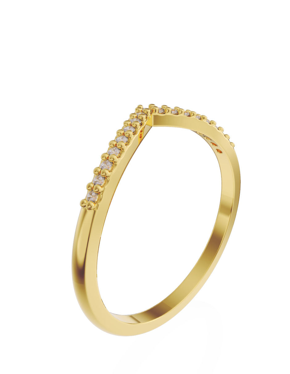 Churumbela de Oro de 14k con Diamantes de 0.01 Ct