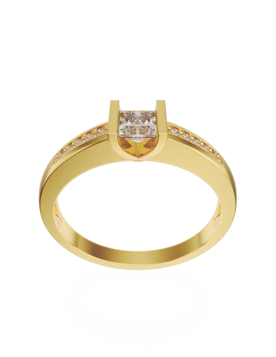 Anillo de compromiso de Oro de 14k con diamante 0.25 Ct