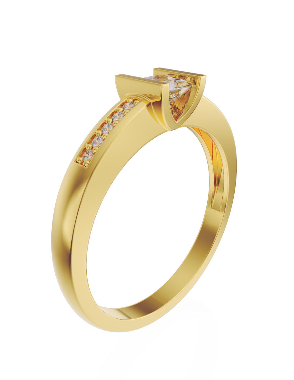 Anillo de compromiso de Oro de 14k con diamante 0.25 Ct